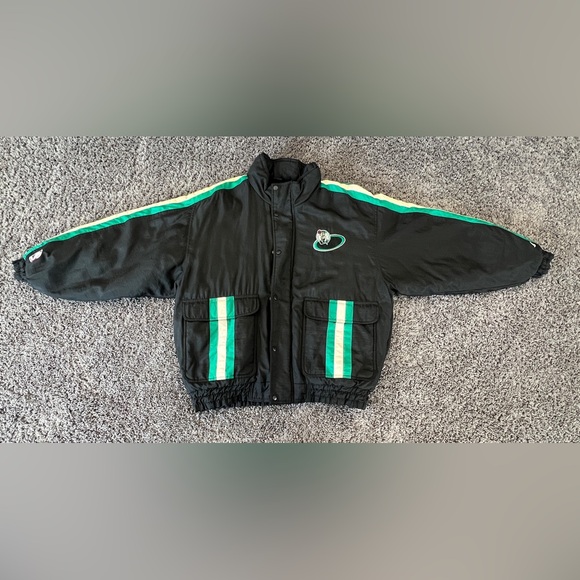 Boston Celtics Logo Athletic Coat Men’s XL NBA Winter Zip Up Vintage 90s Hood - Picture 1 of 11